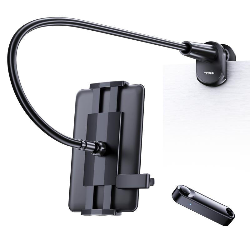 Tryone Wireless Page Turner, Gooseneck Tablet Holder, Hands-Free Stand for Kindle, Kindle Clicker Set, Rechargeable Page Turner for Smartphone Ipad Tablet E-Book Reading Device